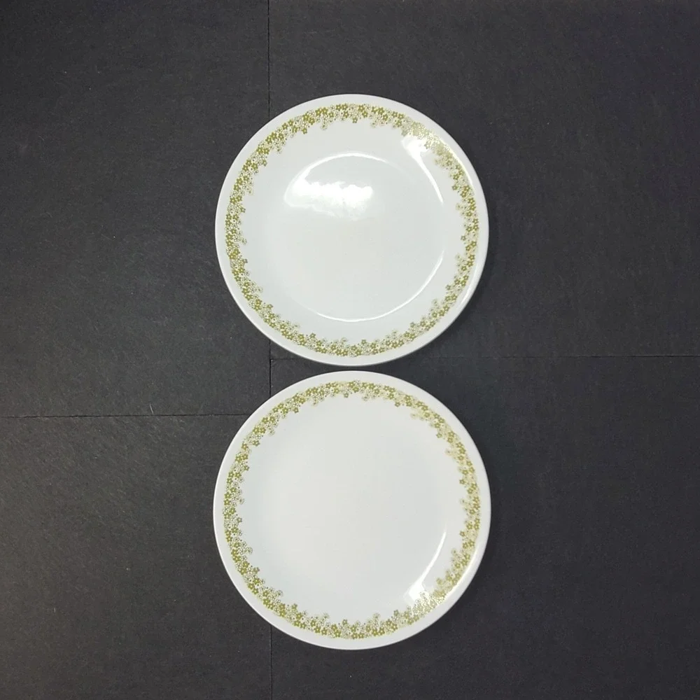 Corelle Spring Blossom Green Lunch Plates 8.5